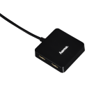 Hama USB 2.0 Hub 1:4, bus powered, black, box USB Hub