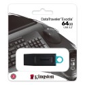 Kingston DataTraveler Exodia 64GB USB 3.2 Flash Drive Black and Cyan Portable Storage Device High-Speed