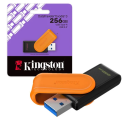 Kingston DataTraveler Exodia S 256GB USB 3.2 Flash Drive Black Orange Swivel Cap