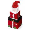 Plush Santa Stacker Gift Box 3 Piece