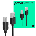 Prevo USB 2.0 Type-A to Type-B Black Printer Cable, 2m