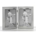 Satin Silver Curved Frame Double