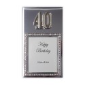 Silver Birthday 40th 5.5cm x 6.5cm