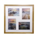 Small Lindley Honey Oak 4 Aperture Frame 7x5