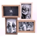 Wood Style Multi Photo Frame - 4 x 6x4