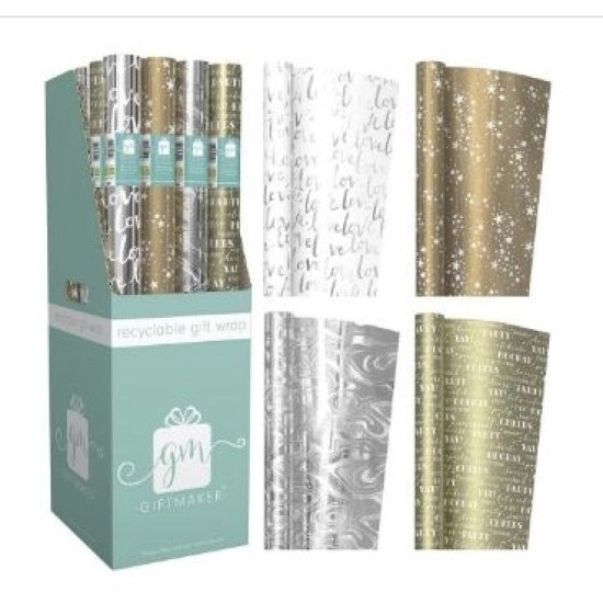 1.5m Gift wrap- Luxury Foil Celebrations 