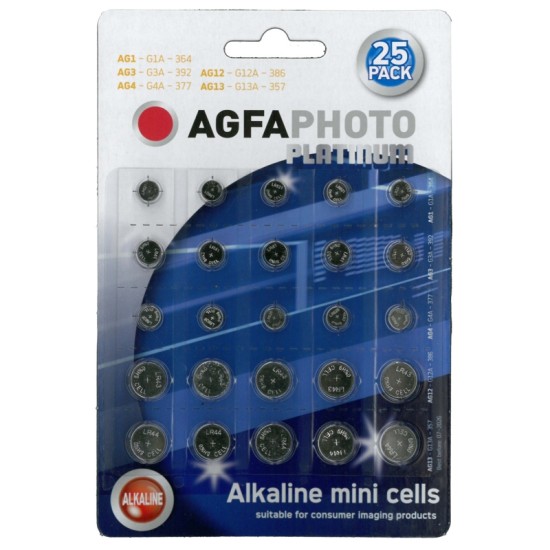 25 pack Alkaline mini cells