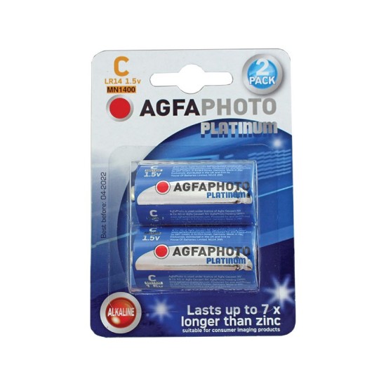 AgfaPhoto Platinum C LR14 1.4v MN1400 Batteries x2