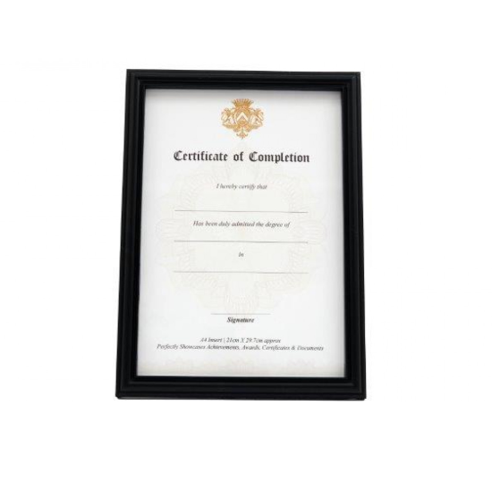 Black Certificate Frame A4