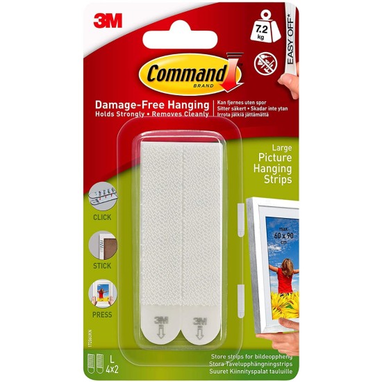 Command Large Picture Hanging Strips 4X2
