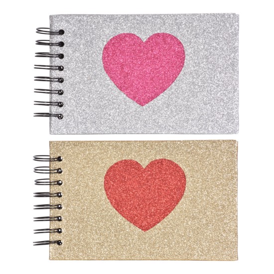 Glitter Heart Album 20x 6x4/15cm x 10cm