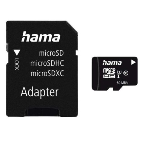 Hama 32GB MicroSDHC Card with SD Adapter, Class 10