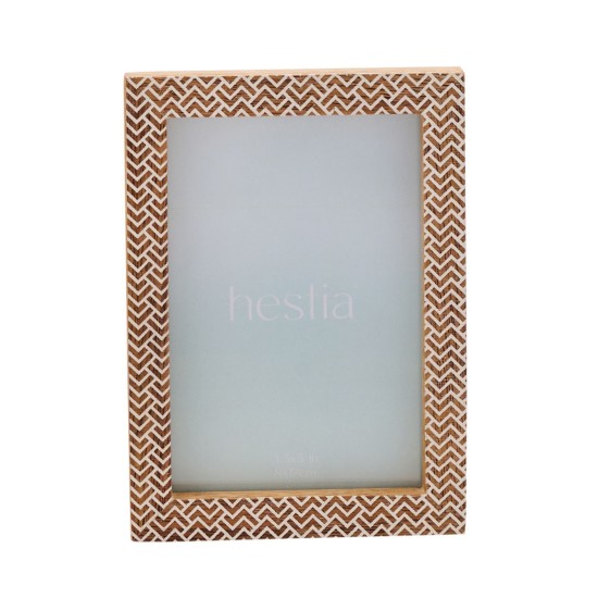 Hestia Chevron Stamped Wooden Photo Frame 5x3.5