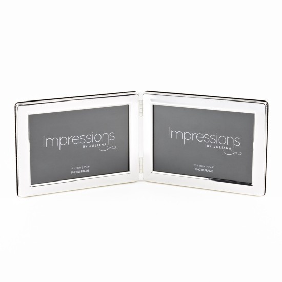 Impressions Silver Plated 4x6 Double Photo Frame