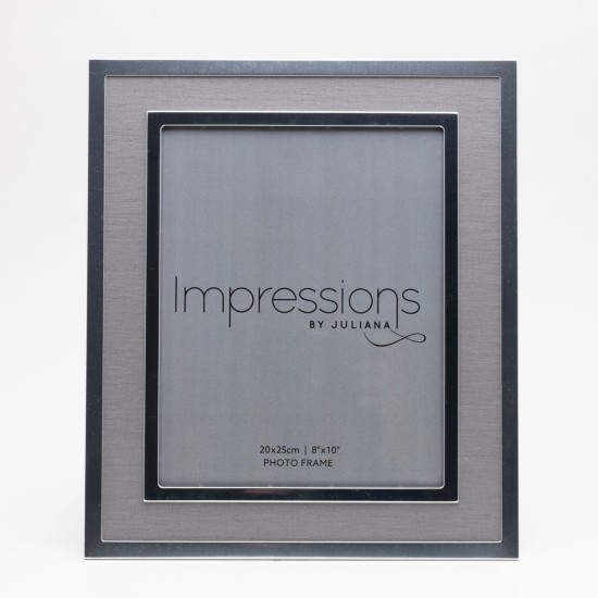 Impressions Silver plated Linen Insert Photo Frame