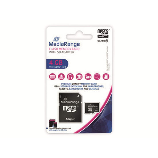Media Range 4gb SDHC Micro SD Card
