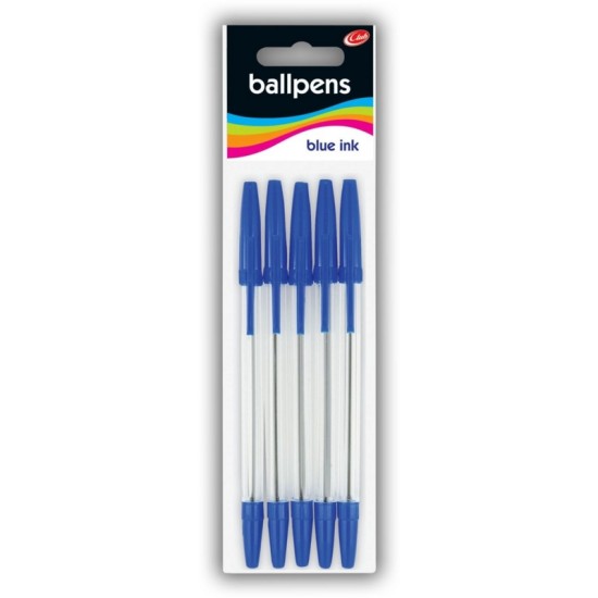 Pack of 5 Ballpoint Pens- Blue