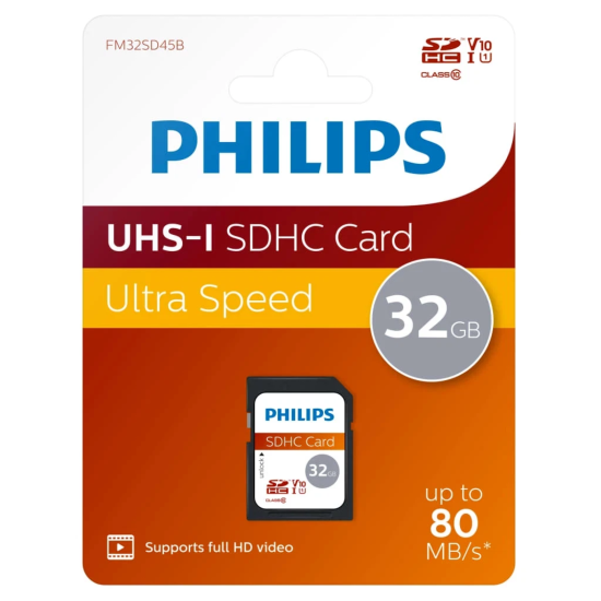 Philips SDHC Memory Card with Class 10 UHS-I 32GB