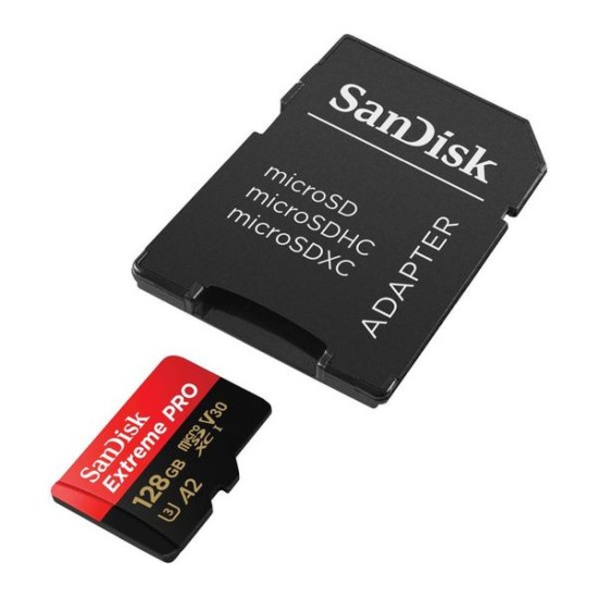 SanDisk Extreme PRO 128GB micro SDXC with adapter 
