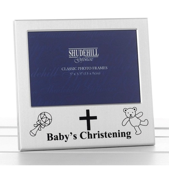 Satin Silver Christening 5x3.5