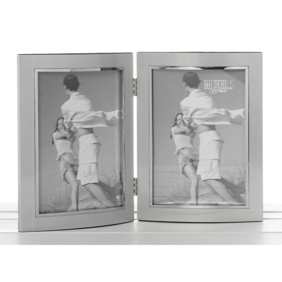 Satin Silver Curved Frame Double