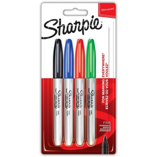 Sharpie Permanent Marker (4 Colours)