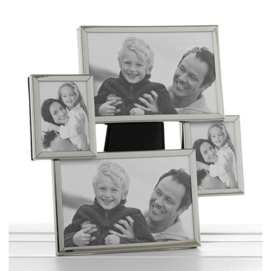 Shiny Silver Collage Frame 4 Pictures