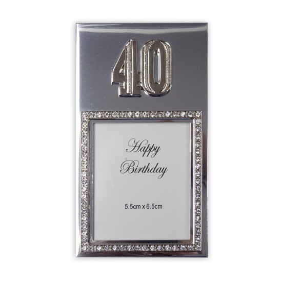 Silver Birthday 40th 5.5cm x 6.5cm