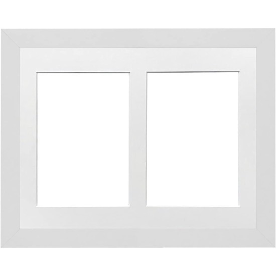 Small Lindley White Double Aperture Frame