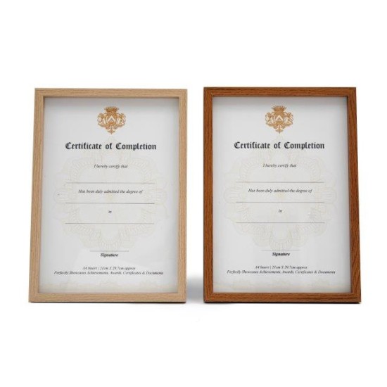 Wood Effect A4 Certificate Frame