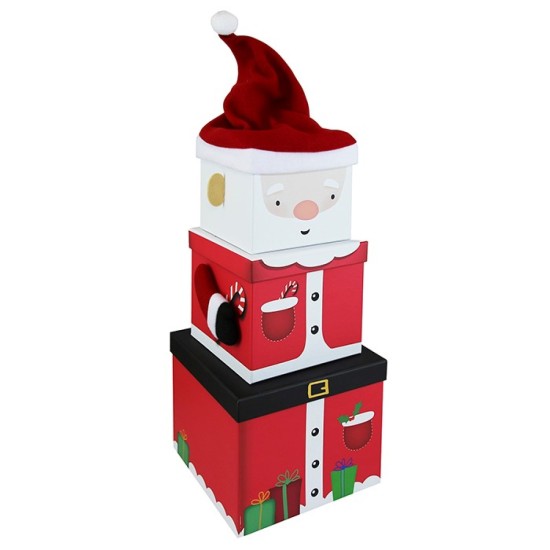 XL Santa Stacker Gift Box 3 Piece